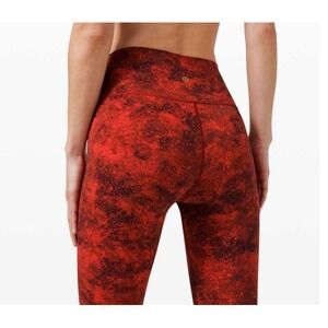 Lululemon Lunar New Year Wunder Under High Rise Tight 25" GOLD LOGO Sz 4 Red